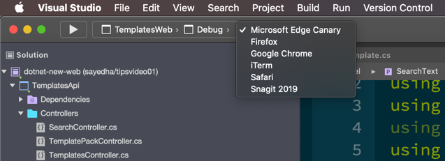 visual studio for mac object browser